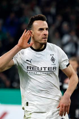 Mönchengladbach, Germany, Germany DFB Pokal Round of 16 Borussia Mönchengladbach FC St Pauli 1 2 02 12 2025 at Borussia Park in Mönchengladbach Haris TABAKOVIC MG celebrates his goal for the 1 1 equalizer Photo Norbert Schmidt, Duesseldorf