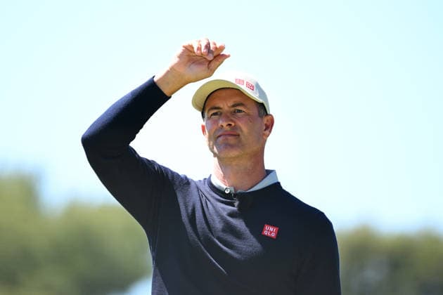 AUSTRALIAN OPEN GOLF PRO AM, Adam Scott of Australia reacts after playing a shot during the Pro-Am round ahead of the Australian Open at the Royal Melbourne Golf Club in Melbourne, Wednesday, December 3, 2025. ( NO ARCHIVING MELBOURNE VICTORIA AUSTRALIA Royal Melbourne Golf Club  Copyright: xJAMESxROSSx 20251203140724058912