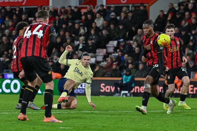 Bournemouth v Everton Premier League 02 12 2025. Goal 0-1 - Jack Grealish (18) of Everton scores the opening goal during the Premier League match between Bournemouth and Everton at the Vitality Stadium, Bournemouth, England on 2 December 2025. Bournemouth Vitality Stadium Dorset England Editorial use only DataCo restrictions apply See www.football-dataco.com , Copyright: xGrahamxHuntx PSI-23324-0361