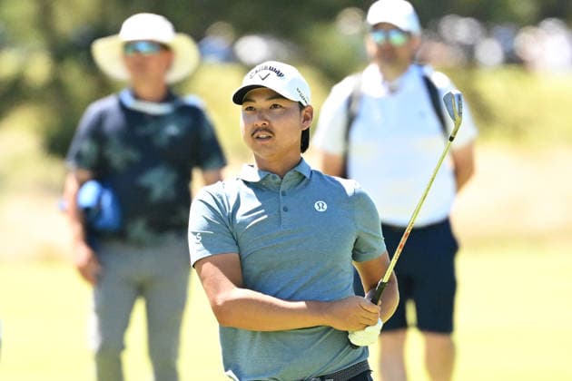 AUSTRALIAN OPEN GOLF PRO AM, Min Woo Lee of Australia plays a shot during the Pro-Am round ahead of the Australian Open at the Royal Melbourne Golf Club in Melbourne, Wednesday, December 3, 2025. ( NO ARCHIVING MELBOURNE VICTORIA AUSTRALIA Royal Melbourne Golf Club  Copyright: xJAMESxROSSx 20251203139742078064
