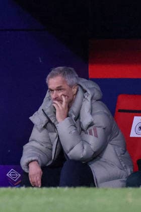 Madrid, Germany 02 December 2025 UEFA Nations League Women Final Second Round 2025 Spain vs Germany In the picture national coach Christian Wück Wueck Germany dissatisfied on the bench Riyadh Air Metropolitano Copyright: xFotostandx xFantinix