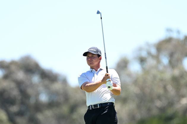 AUSTRALIAN OPEN GOLF PRO AM, Karl Vilips of Australia plays a shot during the Pro-Am round ahead of the Australian Open at the Royal Melbourne Golf Club in Melbourne, Wednesday, December 3, 2025. ( NO ARCHIVING MELBOURNE VICTORIA AUSTRALIA Royal Melbourne Golf Club  Copyright: xJAMESxROSSx 20251203191608069648