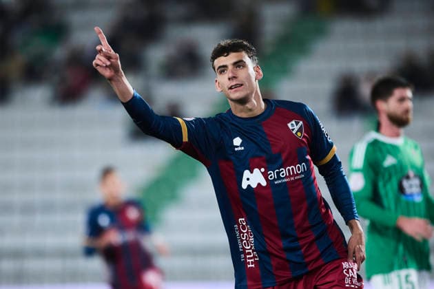 Racing Club Ferrol v SD Huesca - Copa del Rey FERROL, SPAIN - DECEMBER 2: Angel Perez of SD Huesca celebrates after scoring his team s first goal during the Copa del Rey second round match between Racing Club Ferrol and SD Huesca at Campo Municipal A Malata on December 2, 2025 in Ferrol, Spain. (Photo by Diego Simon Photo Players Images Magara Press) Ferrol Estadio Municipal A Malata Spain Copyright: xDiegoxSimonx