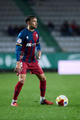 Racing Club Ferrol v SD Huesca - Copa del Rey FERROL, SPAIN - DECEMBER 2: Alvaro Carrillo of SD Huesca in action during the Copa del Rey second round match between Racing Club Ferrol and SD Huesca at Campo Municipal A Malata on December 2, 2025 in Ferrol, Spain. (Photo by Diego Simon Photo Players Images Magara Press) Ferrol Estadio Municipal A Malata Spain Copyright: xDiegoxSimonx
