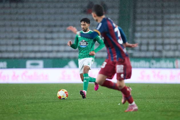 Racing Club Ferrol v SD Huesca - Copa del Rey FERROL, SPAIN - DECEMBER 2: Edgar Pujol of Racing Club Ferrol runs with the ball during the Copa del Rey second round match between Racing Club Ferrol and SD Huesca at Campo Municipal A Malata on December 2, 2025 in Ferrol, Spain. (Photo by Diego Simon Photo Players Images Magara Press) Ferrol Estadio Municipal A Malata Spain Copyright: xDiegoxSimonx