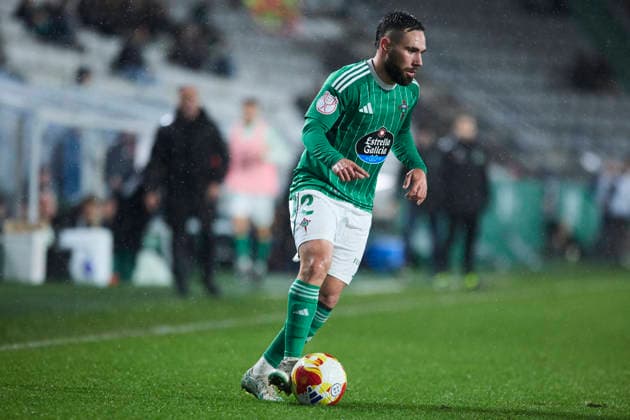 Racing Club Ferrol v SD Huesca - Copa del Rey FERROL, SPAIN - DECEMBER 2: Miguel Leal of Racing Club de Ferrol in action during the Copa del Rey second round match between Racing Club Ferrol and SD Huesca at Campo Municipal A Malata on December 2, 2025 in Ferrol, Spain. (Photo by Diego Simon Photo Players Images Magara Press) Ferrol Estadio Municipal A Malata Spain Copyright: xDiegoxSimonx