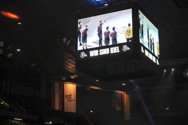 photo the guests from Montpellier will be presented on the scoreboard Handball Men on Tue 02 12 2025 Euroleague Mens EHF EURO LEAGUE , Tue 02 12 25 THW Kiel Montpellier HB