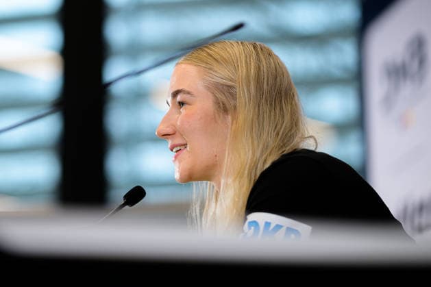 Handball, Womens World Championship, Main Round Group 2 Germany Press Conference Goalkeeper Katharina Filter Germany Dortmund North Rhine-Westphalia Germany