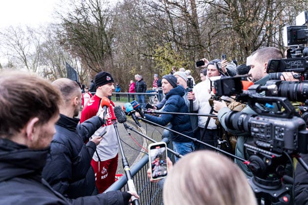 1 Football Bundesliga training 1 FC Köln 03 12 2025 Said El Mala 1 FC Köln, 13 in media talk, Interview, Mixed Zone 1 Football Bundesliga training 1 FC Köln Geissbockheim, 03 12 2025 Copyright: xBEAUTIFULxSPORTS Wunderlx