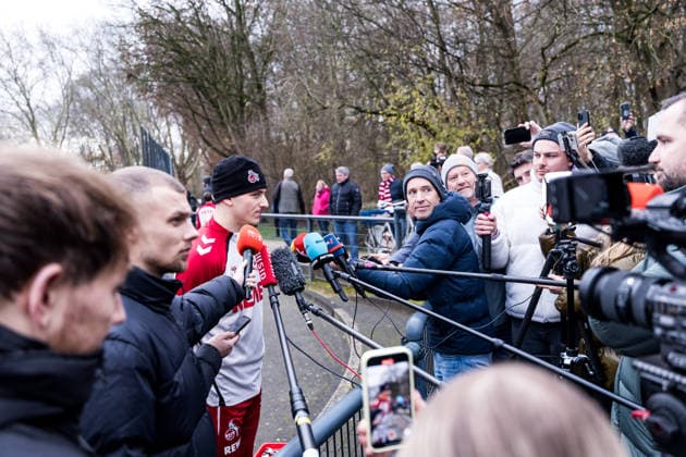 1 Football Bundesliga training 1 FC Köln 03 12 2025 Said El Mala 1 FC Köln, 13 in media talk, Interview, Mixed Zone 1 Football Bundesliga training 1 FC Köln Geissbockheim, 03 12 2025 Copyright: xBEAUTIFULxSPORTS Wunderlx