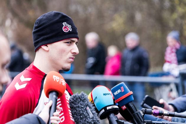 1 Football Bundesliga training 1 FC Köln 03 12 2025 Said El Mala 1 FC Köln, 13 in media talk, Interview, Mixed Zone 1 Football Bundesliga training 1 FC Köln Geissbockheim, 03 12 2025 Copyright: xBEAUTIFULxSPORTS Wunderlx