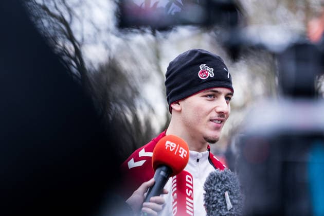 1 Football Bundesliga training 1 FC Köln 03 12 2025 Said El Mala 1 FC Köln, 13 in media talk, Interview, Mixed Zone 1 Football Bundesliga training 1 FC Köln Geissbockheim, 03 12 2025 Copyright: xBEAUTIFULxSPORTS Wunderlx