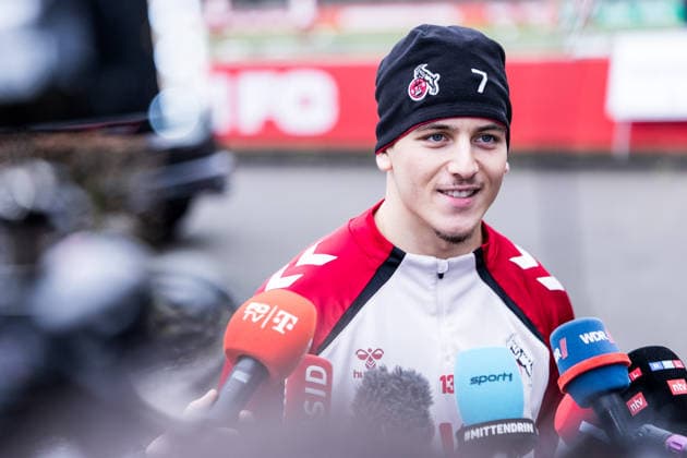 1 Football Bundesliga training 1 FC Köln 03 12 2025 Said El Mala 1 FC Köln, 13 in media talk, interview, mixed zone, smiles 1 Football Bundesliga training 1 FC Köln Geissbockheim, 03 12 2025 Copyright: xBEAUTIFULxSPORTS Wunderlx