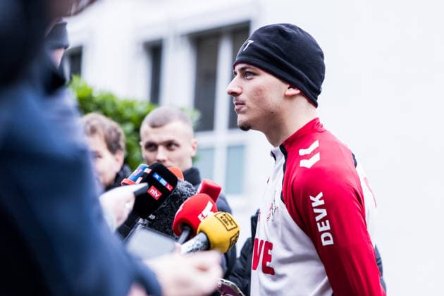 1 Football Bundesliga training 1 FC Köln 03 12 2025 Said El Mala 1 FC Köln, 13 in media talk, Interview, Mixed Zone 1 Football Bundesliga training 1 FC Köln Geissbockheim, 03 12 2025 Copyright: xBEAUTIFULxSPORTS Wunderlx