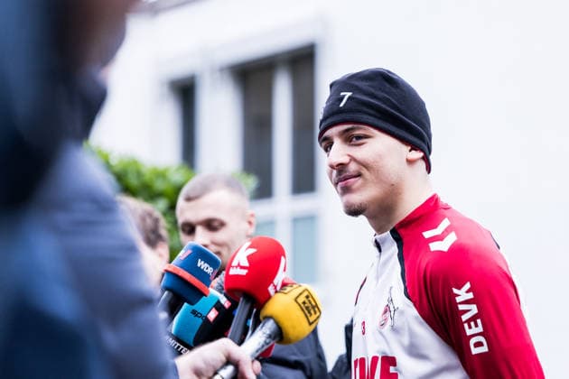 1 Football Bundesliga training 1 FC Köln 03 12 2025 Said El Mala 1 FC Köln, 13 in media talk, Interview, Mixed Zone 1 Football Bundesliga training 1 FC Köln Geissbockheim, 03 12 2025 Copyright: xBEAUTIFULxSPORTS Wunderlx