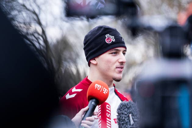 1 Football Bundesliga training 1 FC Köln 03 12 2025 Said El Mala 1 FC Köln, 13 in media talk, Interview, Mixed Zone 1 Football Bundesliga training 1 FC Köln Geissbockheim, 03 12 2025 Copyright: xBEAUTIFULxSPORTS Wunderlx