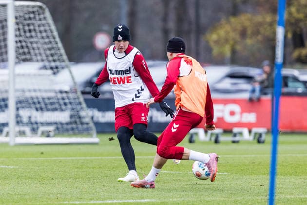 1 Soccer Bundesliga training 1 FC Köln 03 12 2025 duel Isak Johannesson 1 FC Köln, 18 , Said El Mala 1 FC Köln, 13 1 Soccer Bundesliga training 1 FC Köln Geissbockheim, 03 12 2025 Copyright: xBEAUTIFULxSPORTS Wunderlx