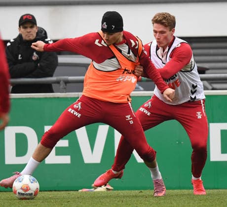 03 12 2025, xophax, Soccer 1 Bundesliga Season 2025 2026 1 FC Köln ,Training Said El Mala 1 FC Köln , left and Sebastian Sebulonsen 1 FC Köln Köln