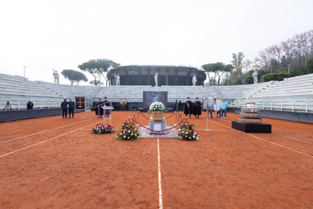 Nicola Pietrangeli s funeral chapel inside the tennis stadium named after him at the Foro Italico in Rome.  Copyright: xMatteoxNardonex xipa-agency.netx xMatteoxNardonex IPA_Agency_IPA68674734