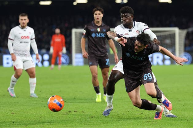 Napoli™s Giuseppe Ambrosino during the round of 16 Frecciarossa Italian Cup 2025 2026 soccer match between Napoli and Cagliari at Maradona Stadium in Naples, south Italy - December 3, 2025. - Soccer  Copyright: xAlessandroxGarofalo LaPressex