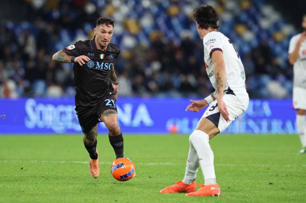 Napoli™s Matteo Politano during the round of 16 Frecciarossa Italian Cup 2025 2026 soccer match between Napoli and Cagliari at Maradona Stadium in Naples, south Italy - December 3, 2025. - Soccer  Copyright: xAlessandroxGarofalo LaPressex