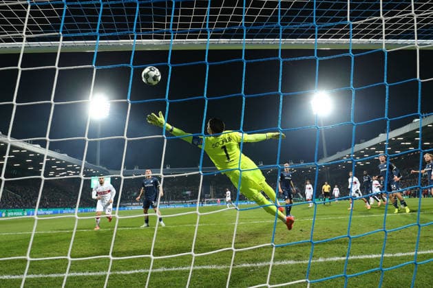 Bochum, Vonovia Ruhrstadion, 03 12 25, GER, Men, DFB Pokal, Round of 16, Season 2025 2026, VfL 1848 Bochum VfB Stuttgart, Own goal by Philipp Strompf VfL Bochum to 0 1 DFB DFL REGULATIONS PROHIBIT ANY USE OF PHOTOGRAPHS AS IMAGE SEQUENCES AND OR QUASI VIDEO Copyright: JoachimxBywaletz xJB-Sportfoto