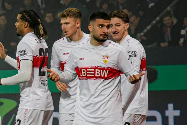 Deniz Undav Stuttgart 26 cheers after scoring 0 2 03 12 2025 Football VfL Bochum vs VfB Stuttgart, Vonovia Ruhrstadion, Bochum, DFB DFL REGULATIONS PROHIBIT ANY USE OF PHOTOGRAPHS AS IMAGE SEQUENCES AND OR QUASI VIDEO Copyright: xpepphotox xHorstxMauelshagenx pep00321, pep_20251203_hm_224551