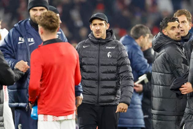Julian Schuster SC Freiburg, Coach after the match , Germany, Soccer, DFB Pokal, Round of 16, 2025 2026, SC Freiburg vs SV Darmstadt 98, 03 12 2025, Europa Park Stadion , Freiburg im Breisgau, Germany Freiburg im Breisgau Europa Park Stadion Baden Wuerttemberg Germany Copyright: xGrantxHubbsx