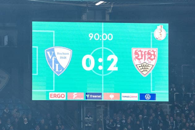 DFB Pokal, VfL Bochum VfB Stuttgart 03 12 2025 End in Bochum 0 2 DFB Pokal Round of 16, VfL Bochum VfB Stuttgart, VONONVIA Ruhrstadion on 03 12 2025 DFB REGULATIONS PROHIBIT ANY USE OF PHOTOGRAPHS AS IMAGE SEQUENCES AND OR QUASI VIDEO Copyright: xBEAUTIFULxSPORTS Wunderlx