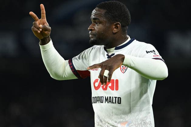 Zito Luvumbo of Cagliari Calcio gestures during the Coppa Italia Freccia Rossa match between SSC Napoli- Cagliari Calcio  Copyright: xDaniloxGemito IPAxSportx xipa-agency.netx xx IPA_68698314 IPA_Agency_IPA68698314