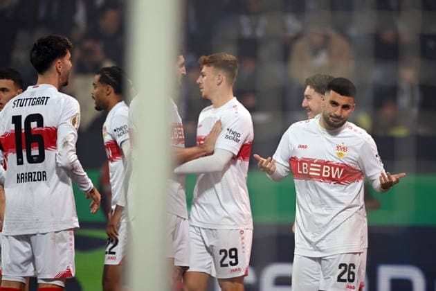Deniz UNDAV S cheers after his goal to 0 2, cheers, jubilation, joy, cheers, football, DFB Pokal, Round of 16, VfL Bochum BO VfB Stuttgart S 0 2 am 03 12 2025, Vonovia Ruhrstadion Bochum Germany DFL regulations prohibit any use of photographs as image sequences and or quasi video Â