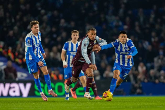 Brighton and Hove Albion v Aston Villa Premier League 03 12 2025. Aston Villa midfielder Boubacar Kamara (44) during the Premier League match between Brighton and Hove Albion and Aston Villa at the American Express Stadium, Brighton and Hove, England on 3 December 2025. Brighton and Hove American Express Stadium East Sussex England Editorial use only DataCo restrictions apply See www.football-dataco.com , Copyright: xStephenxFlynnx PSI-23328-0025