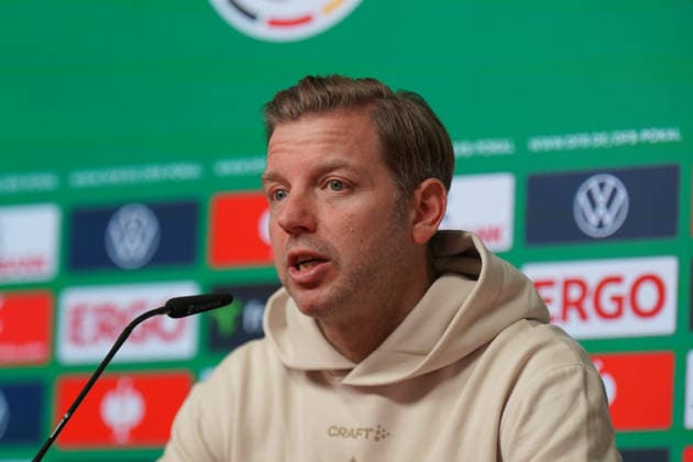 Germany Soccer DFB Pokal 2025 26, Round of 16 SC Freiburg vs SV Darmstadt 98 Europa Park Stadion Freiburg Florian Kohfeldt coach, SV Darmstadt 98 press conference, media Freiburg im Breisgau Baden Württemberg Germany Copyright: xJOERANxSTEINSIEKx