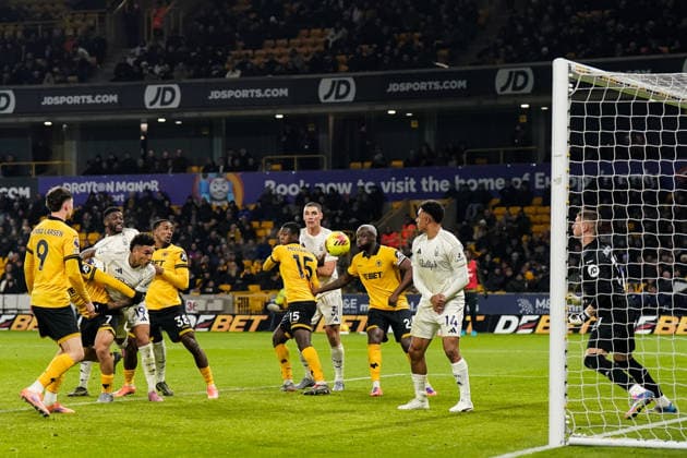 Wolverhampton, England, 3rd December 2025. Igor Jesus of Nottingham Forest scores a goal to make it 0-1 but is later ruled out as Dan Ndoye of Nottingham Forest is in an offside position during the Wolverhampton Wanderers vs Nottingham Forest Premier League match at Molineux, Wolverhampton. Picture credit should read: Andrew Yates Sportimage EDITORIAL USE ONLY. No use with unauthorised audio, video, data, fixture lists, club league logos or live services. Online in-match use limited to 120 images, no video emulation. No use in betting, games or single club league player publications. SPI_037_AY_WOL_vs_NFO SPI-4341-0037