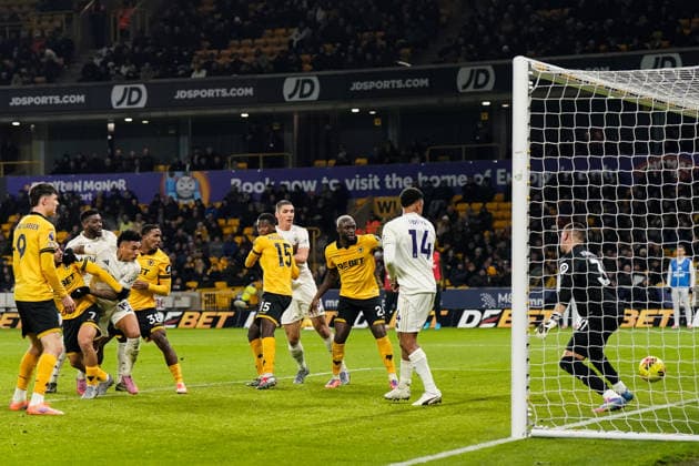 Wolverhampton, England, 3rd December 2025. Igor Jesus of Nottingham Forest scores a goal to make it 0-1 but is later ruled out as Dan Ndoye of Nottingham Forest is in an offside position during the Wolverhampton Wanderers vs Nottingham Forest Premier League match at Molineux, Wolverhampton. Picture credit should read: Andrew Yates Sportimage EDITORIAL USE ONLY. No use with unauthorised audio, video, data, fixture lists, club league logos or live services. Online in-match use limited to 120 images, no video emulation. No use in betting, games or single club league player publications. SPI_038_AY_WOL_vs_NFO SPI-4341-0038