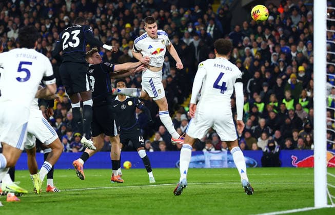 Jaka Bijol of Leeds United scores the opening goal Leeds United v Chelsea, Premier League, Football, Elland Road, Leeds, UK - 03 Dec 2025Leeds Elland Road United Kingdom EDITORIAL USE ONLY No use with unauthorised audio, video, data, fixture lists, club league logos or live services. Online in-match use limited to 120 images, no video emulation. No use in betting, games or single club league player publications.  Copyright: xMattxWest Shutterstockx 16006098t