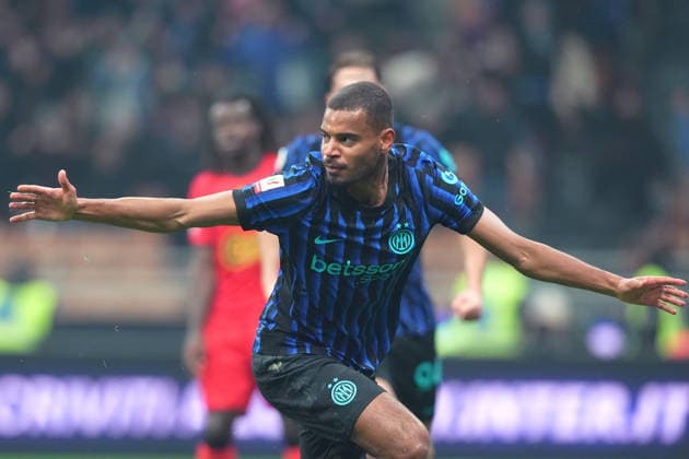 Inter Milan s Andy Diouf celebrates after scoring 1-0 during the Frecciarossa Italian Cup 2025 2026 soccer match between Inter and Venezia at the San Siro Stadium in Milan , north Italy - Wednesday , December 03 , 2025. - Soccer .  Copyright: xSpada LaPressex