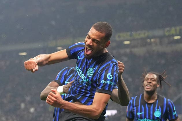 Inter Milan s Andy Diouf celebrates after scoring 1-0 during the Frecciarossa Italian Cup 2025 2026 soccer match between Inter and Venezia at the San Siro Stadium in Milan , north Italy - Wednesday , December 03 , 2025. - Soccer .  Copyright: xSpada LaPressex