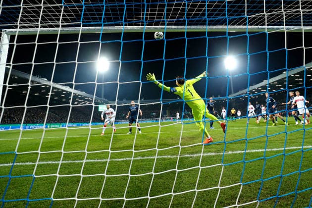 Bochum, Vonovia Ruhrstadion, 03 12 25, GER, Men, DFB Pokal, Round of 16, Season 2025 2026, VfL 1848 Bochum VfB Stuttgart, Own goal by Philipp Strompf VfL Bochum to 0 1 DFB DFL REGULATIONS PROHIBIT ANY USE OF PHOTOGRAPHS AS IMAGE SEQUENCES AND OR QUASI VIDEO Copyright: JoachimxBywaletz xJB-Sportfoto