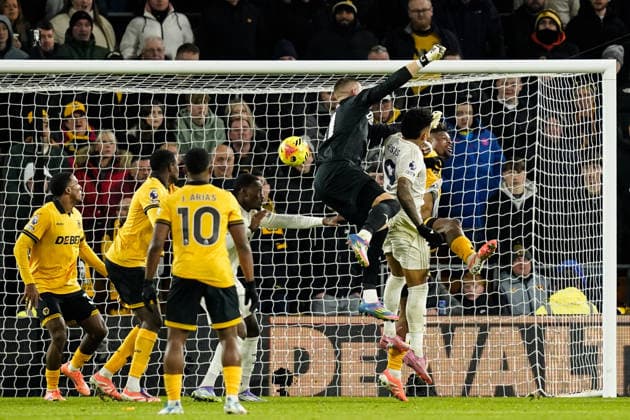Wolverhampton, England, 3rd December 2025. Igor Jesus of Nottingham Forest scores a goal to make it 0-1 during the Wolverhampton Wanderers vs Nottingham Forest Premier League match at Molineux, Wolverhampton. Picture credit should read: Andrew Yates Sportimage EDITORIAL USE ONLY. No use with unauthorised audio, video, data, fixture lists, club league logos or live services. Online in-match use limited to 120 images, no video emulation. No use in betting, games or single club league player publications. SPI_047_AY_WOL_vs_NFO SPI-4341-0047