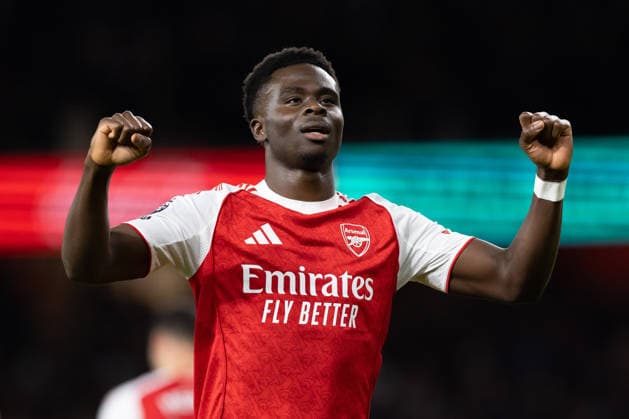 Arsenal v Brentford, Premier League, Football, The Emirates Stadium, London, UK - 03 Dec 2025 Goal. Bukayo Saka of Arsenal FC celebrates after he scored the second goal of the game London The Emirates Stadium Highbury GBR, UK NEWSPAPERS OUT Copyright: xEllixBirchx