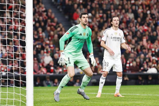 Thibaut Courtois (Real), DECEMBER 3, 2025 - Football Soccer : Spanish La Liga EASports match between Athletic Club de Bilbao - Real Madrid CF at the Estadio San Mames in Bilbao, Spain. Noxthirdxpartyxsales  aflo_312415292