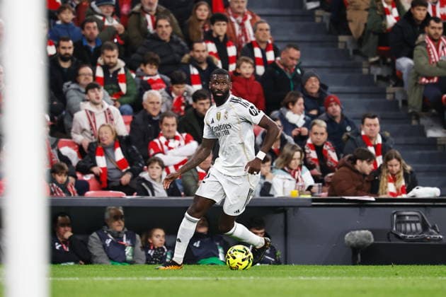 Antonio Rudiger (Real), DECEMBER 3, 2025 - Football Soccer : Spanish La Liga EASports match between Athletic Club de Bilbao - Real Madrid CF at the Estadio San Mames in Bilbao, Spain. Noxthirdxpartyxsales  aflo_312415367