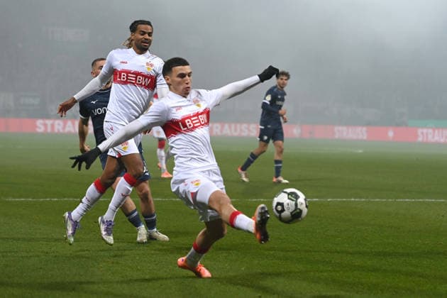Bilal EL KHANNOUSS S Action, Single Action Football, DFB Pokal, Round of 16, VfL Bochum BO VfB Stuttgart S 0 2 am 03 12 2025, Vonovia Ruhrstadion Bochum Germany DFL regulations prohibit any use of photographs as image sequences and or quasi video Â