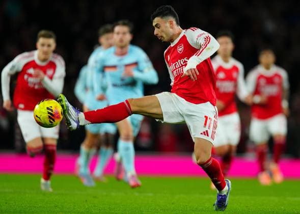 Gabriel Martinelli of Arsenal Arsenal v Brentford, Premier League, Football, Emirates Stadium, London, UK - 03 Dec 2025London Emirates Stadium United Kingdom EDITORIAL USE ONLY No use with unauthorised audio, video, data, fixture lists, club league logos or live services. Online in-match use limited to 120 images, no video emulation. No use in betting, games or single club league player publications.  Copyright: xJavierxGarcia Shutterstockx 16006081cr