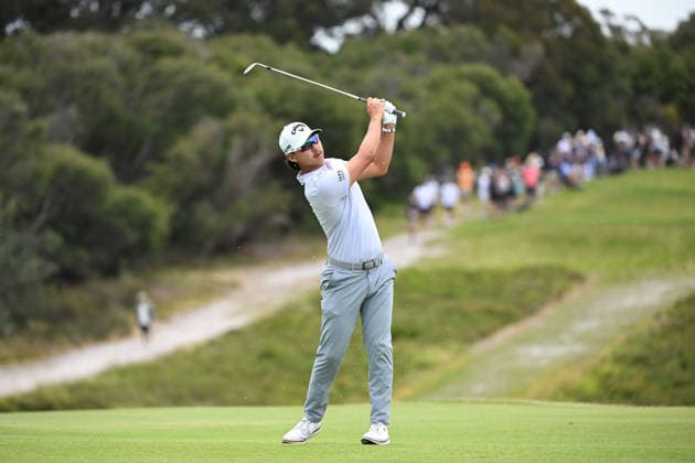 GOLF AUSTRALIAN OPEN, Min Woo Lee of Australia plays a shot in round one of the Australian Open Golf tournament at the Royal Melbourne Golf Club in Melbourne, Thursday, December 4, 2025. ( NO ARCHIVING, EDITORIAL USE ONLY MELBOURNE VICTORIA AUSTRALIA  Copyright: xJAMESxROSSx 20251204111844704000