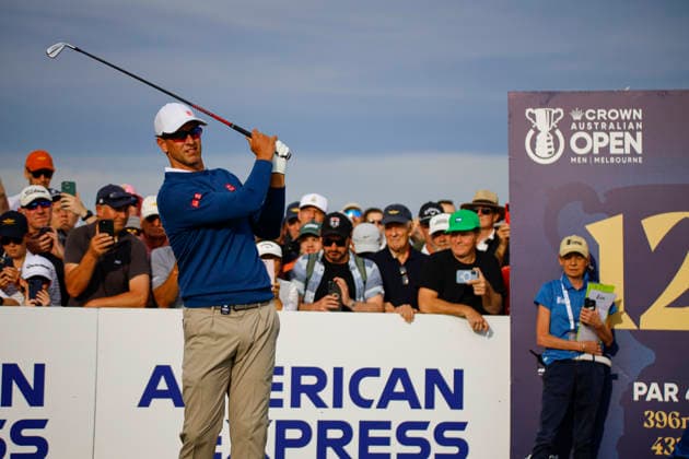 December 4, 2025, Melbourne, Victoria State, Australia: Adam Scott of Australia tee™s seen in action during round one of the Australian Open Golf tournament. The men™s Australian Open tees off at Royal Melbourne featuring leading local and international golfers competing for one of Australia™s top titles. Melbourne Australia - ZUMAs197 20251204_aaa_s197_023 Copyright: xYexMyoxKhantx