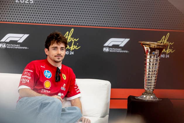 Formula 1 Etihad Airways Abu Dhabi Grand Prix 2025 Alexis Perrin OVERTAKE MAXPPP - Abu Dhabi 04 12 2025 16 LECLERC Charles (mon), Scuderia Ferrari HP, portrait press conference, PK, Pressekonferenz at the Formula 1 Etihad Airways Abu Dhabi Grand Prix 2025, the 24th round of the 2025 FIA Formula 1 World Championship, WM, Weltmeisterschaft at Yas Marina Circuit in Abu Dhabi, United Arab Emirates, from 4 to 7 December 2025 Abu Dhabi Yas Marina Circuit United Arab Emirates  Copyright: xOVERTAKE MAXPPPxAlexisxPerrinx OVT202512041018 OVT202512041018