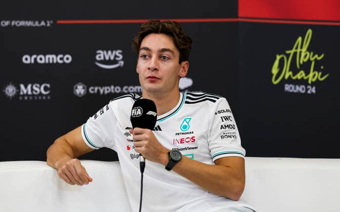 FORMULA ONE ABU DHABI GRAND PRIX 2025 George Russell 63 (GBR), Mercedes AMG Petronas W16 Drivers Press Ponference during Media Day at the Formula One Etihad Airways Abu Dhabi Grand Prix 2025 at the Yas Marina Circuit, Yas Island, United Arab Emirates on 4 December 2025 Credit: Phil Duncan Every Second Media Editorial use only. All images are copyright Every Second Media Limited. No images may be reproduced without prior permission. Copyright: xIMAGO EveryxSecondxMediax ESM-1689-0034 PhilxDuncanx xEveryxSecondxMediax