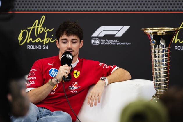 December 4, 2025, Abu Dhabi, Abu Dhabi, United Arab Emirates: 16 CHARLES LECLERC (MCO, Scuderia Ferrari F1 Team) during the driver s press conference, PK, Pressekonferenz on Media Day (Thursday) at the Formula 1 Etihad Airways Abu Dhabi Prix 2025 at the Yas Marina Circuit in Abu Dhabi, United Arab Emirates Abu Dhabi United Arab Emirates - ZUMAr193 20251204_zsp_r193_068 Copyright: xSaraxRuffonix